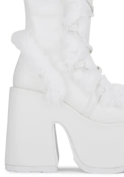 Demonia Boots|Platforms*Pure Vigilance Platform Boots-White