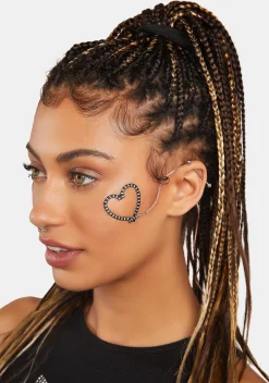 Neon Cowboys Beauty*Purple LED Heart Face Jewelry