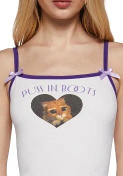Dolls Kill x Shrek Tops|Boots*Puss In Boots Cami Tank