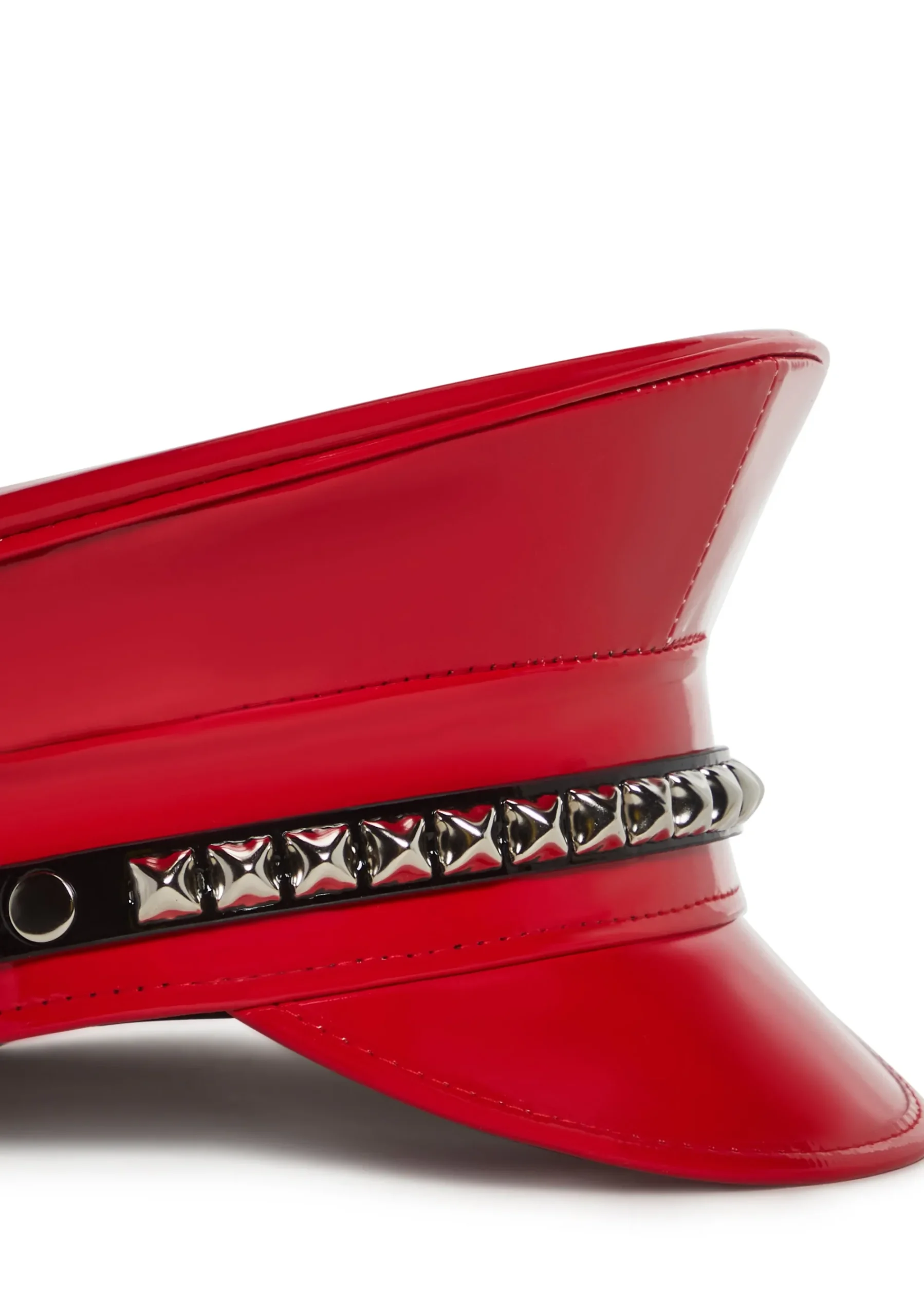 Funk Plus Hats*Pyramid Studded Captain Hat - Red