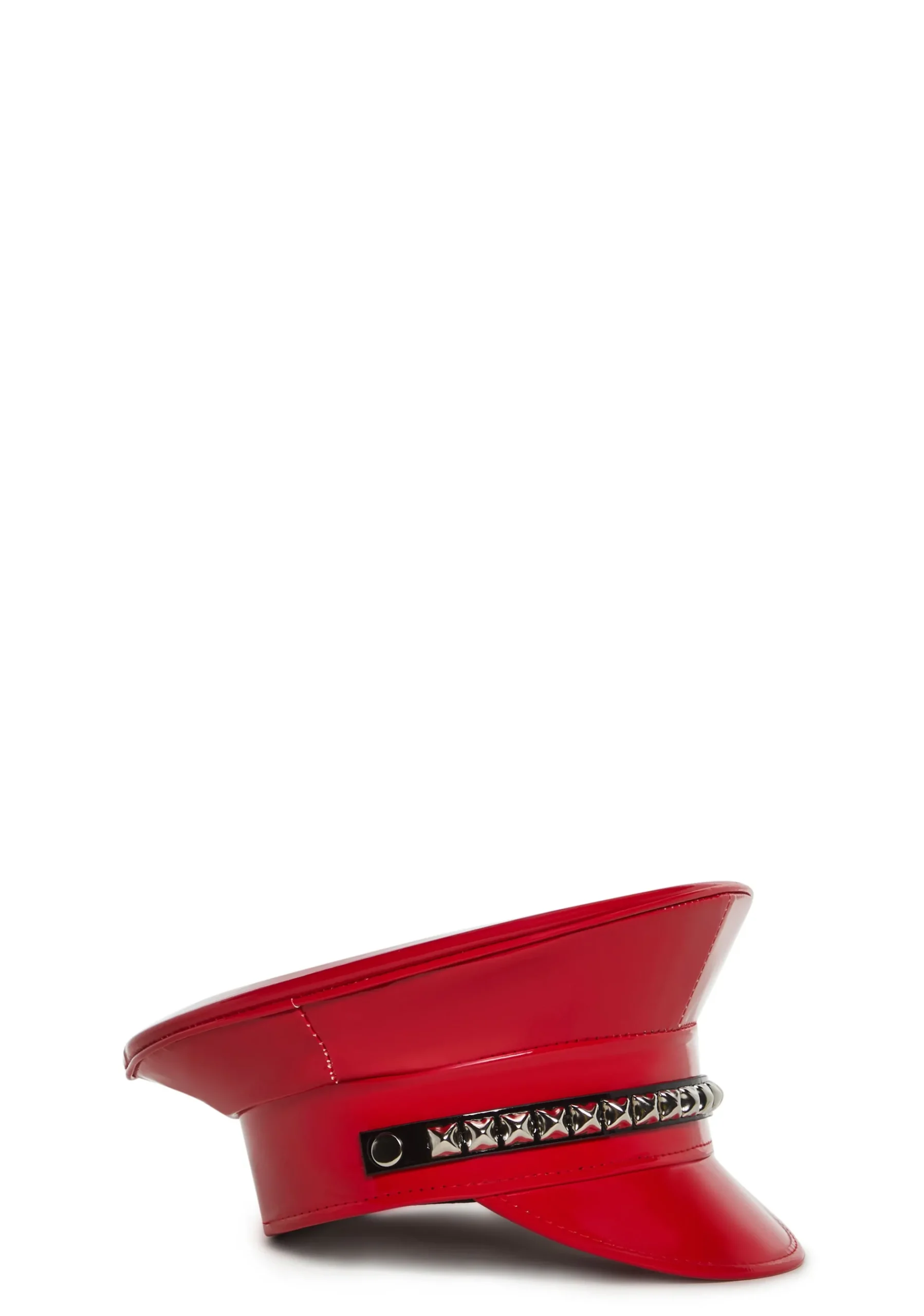 Funk Plus Hats*Pyramid Studded Captain Hat - Red