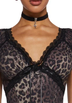 dELiA*s by Dolls Kill Tops|Plus*Queen Of Spring Lace Trim Top - Leopard