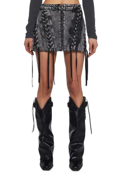 Current Mood Bottoms|Skirts*Raider Maiden Acid Wash Skirt