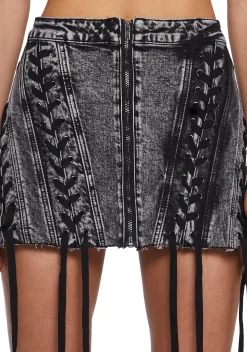 Current Mood Bottoms|Skirts*Raider Maiden Acid Wash Skirt