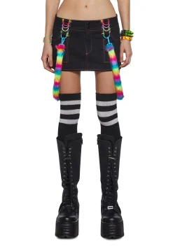 Club Exx Bottoms|Plus*Rainbow Pop Bondage Skirt