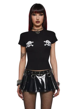 Widow Tops|Plus*Raise The Dead Skull Baby Tee