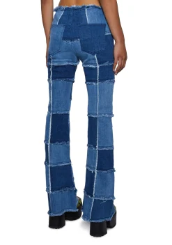 dELiA*s by Dolls Kill Bottoms|Pants*Raise The Vibration Patchwork Denim Flares