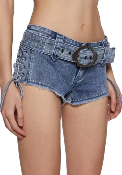 Sugar Thrillz Bottoms|Shorts*Ranch Star Rhinestone Micro Shorts