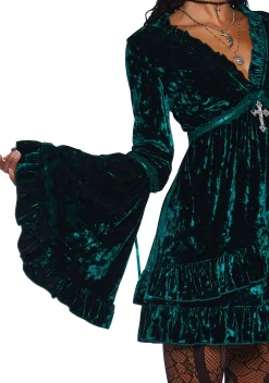 Widow Dresses|Mini Dresses*Real Divinity Mini Dress - Emerald Velvet