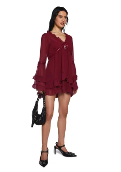 Widow Dresses|Mini Dresses*Real Divinity Mini Dress - Burgundy