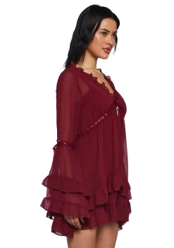 Widow Dresses|Mini Dresses*Real Divinity Mini Dress - Burgundy