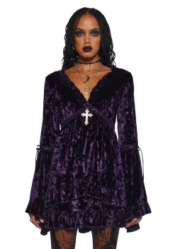 Widow Dresses|Mini Dresses*Real Divinity Mini Dress - Purple Velvet