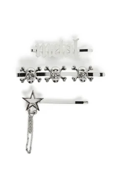 Current Mood Hair Accessories*Rebel Metal Hair Clip Set