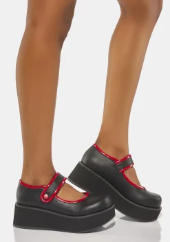 Demonia Flats|Mary Janes*Red Sprite-01 Mary Janes