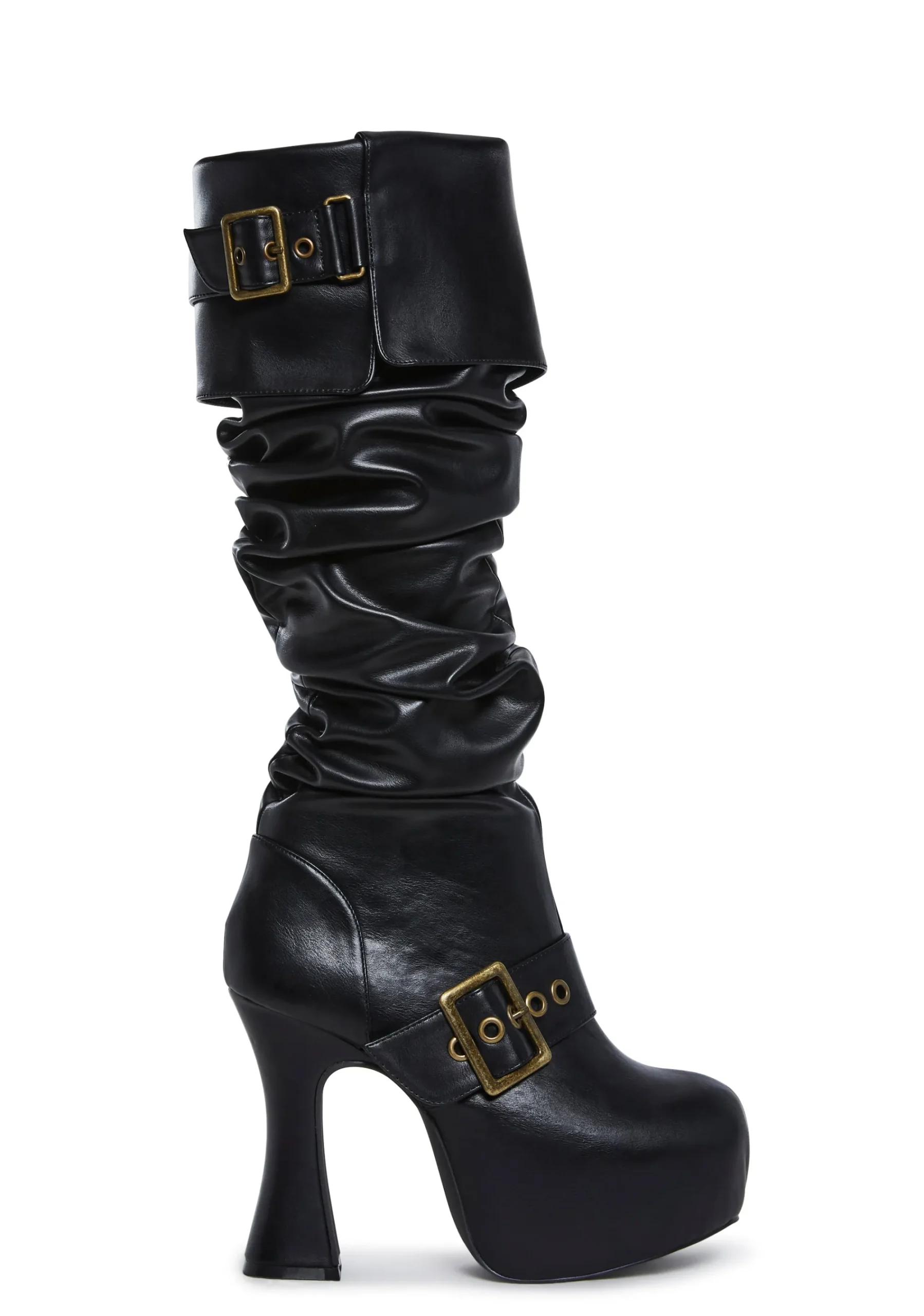 Trickz N' Treatz Boots*Ren Faire Slouchy Boots - Black
