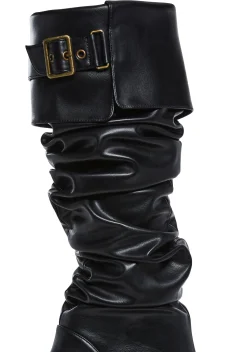 Trickz N' Treatz Boots*Ren Faire Slouchy Boots - Black