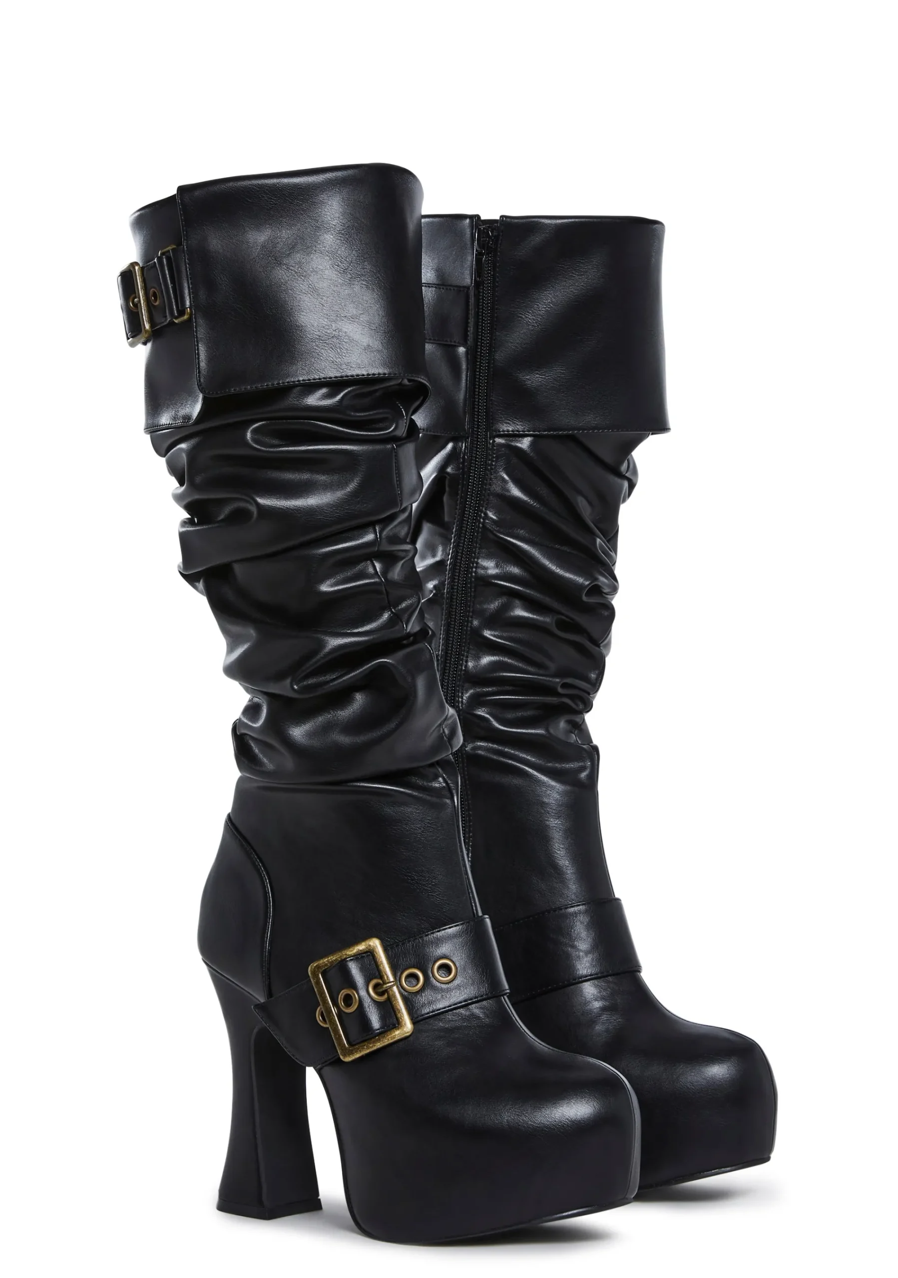 Trickz N' Treatz Boots*Ren Faire Slouchy Boots - Black