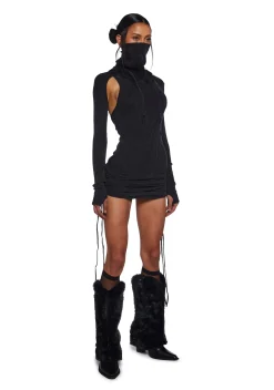 DARKER WAVS Dresses|Mini Dresses*Replay Ruched Mini Dress - Charcoal