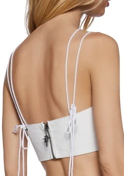 DARKER WAVS Corsets|Tops*Replay Strappy Bustier Bra - White