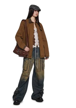 Current Mood Outerwear|Plus*Restless Ways Trucker Jacket