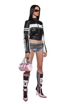 Playboy by Dolls Kill Outerwear|Plus*Rev Me Up Moto Jacket