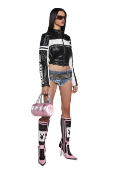 Playboy by Dolls Kill Outerwear|Plus*Rev Me Up Moto Jacket