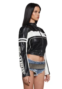 Playboy by Dolls Kill Outerwear|Plus*Rev Me Up Moto Jacket