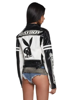 Playboy by Dolls Kill Outerwear|Plus*Rev Me Up Moto Jacket