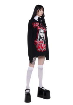 Dolls Kill x M3GAN Tops*Ride Or Die Intarsia Sweater