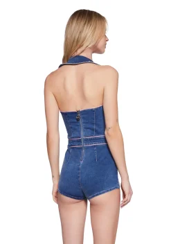 Sugar Thrillz Jumpsuits & Rompers*Rodeo Rendezvous Denim Romper - Blue