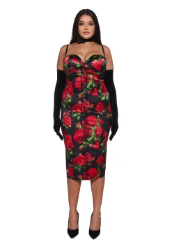 Sugar Thrillz Dresses|Plus*Romantic Getaway Midi Dress - Black