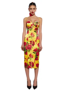 Sugar Thrillz Dresses*Romantic Getaway Midi Dress - Yellow