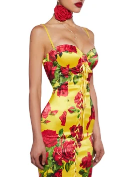 Sugar Thrillz Dresses*Romantic Getaway Midi Dress - Yellow