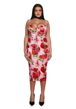 Sugar Thrillz Dresses|Plus*Romantic Getaway Midi Dress - Pink