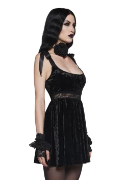 Widow Dresses|Plus*Romantic Mirage Babydoll Dress - Black