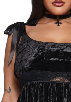 Widow Dresses|Plus*Romantic Mirage Babydoll Dress - Black