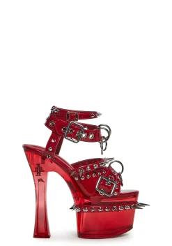 Widow Platforms|Heels*Romantic Misfit Platform Heels - Red