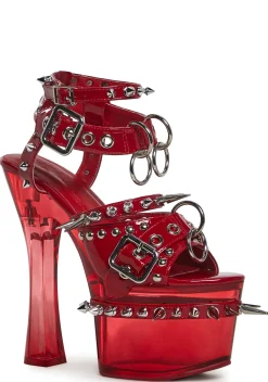 Widow Platforms|Heels*Romantic Misfit Platform Heels - Red