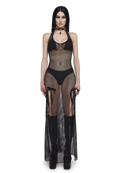 Current Mood Dresses|Plus*Romantic Rebel Maxi Dress - Fishnet
