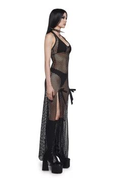 Current Mood Dresses|Plus*Romantic Rebel Maxi Dress - Fishnet