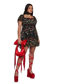 Sugar Thrillz Dresses*Romantic Words Babydoll Dress
