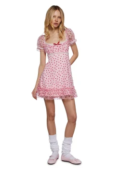 Sugar Thrillz Dresses|Plus*Romantic Words Babydoll Dress - Pink