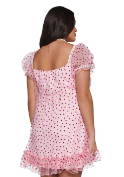 Sugar Thrillz Dresses|Plus*Romantic Words Babydoll Dress - Pink
