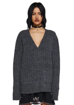 Current Mood Tops*Rooftop Escape Knit Cardigan - Gray