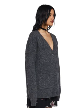 Current Mood Tops*Rooftop Escape Knit Cardigan - Gray