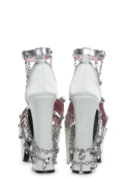 Trickz N' Treatz Heels*Royal Charm Peep Toe Heels