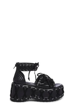 Club Exx Platforms|Sandals*Rude Awakening Platform Sandals - Black