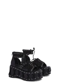 Club Exx Platforms|Sandals*Rude Awakening Platform Sandals - Black