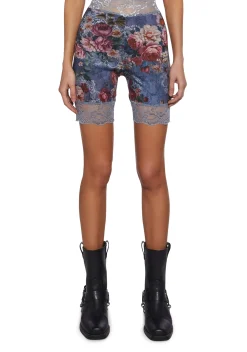 Current Mood Bottoms|Shorts*Rumor Romance Biker Shorts - Floral