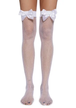 x_Leg Avenue Socks & Tights*Runway Model Thigh Highs - White